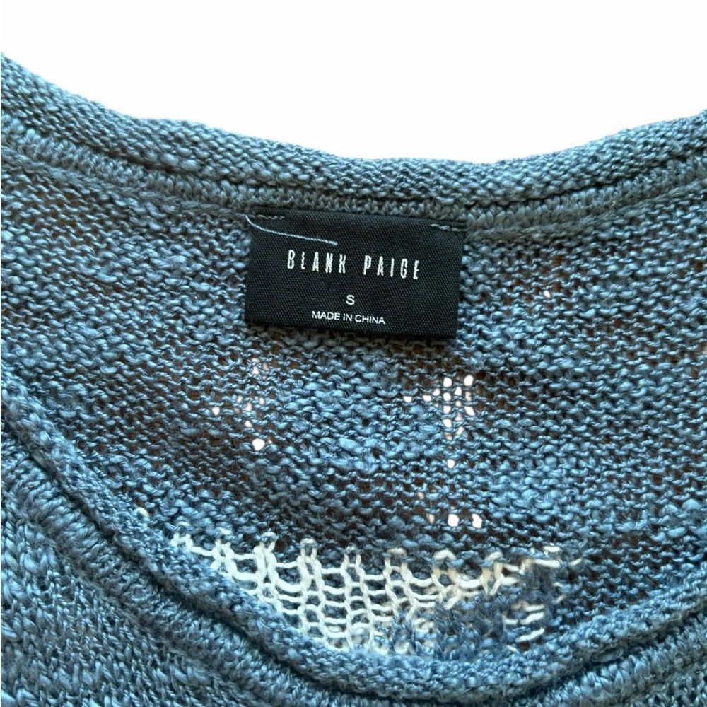 Women's Star Patterned Knit Sweater - Blue and White - Picture 3 of 4